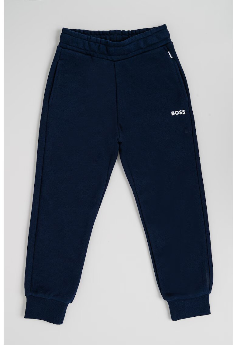 BOSS Kidswear Pantaloni de trening conici cu buzunare - Bleumarin