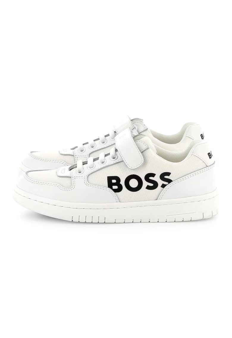 BOSS Kidswear Pantofi sport cu insertii din piele - Alb