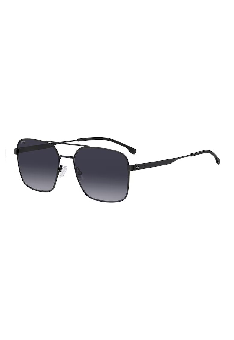 BOSS Ochelari de soare aviator cu rama metalica - Negru