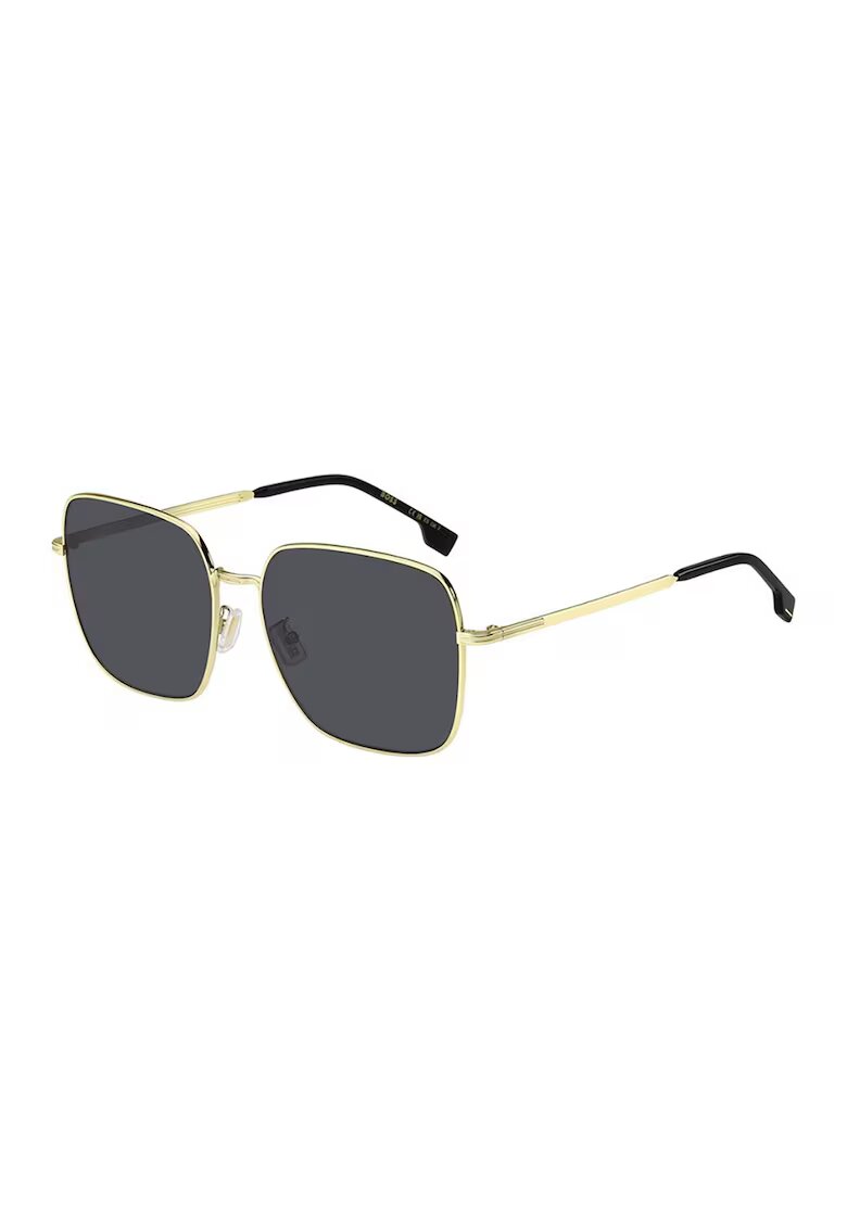 BOSS Ochelari de soare unisex patrati - Auriu/Gri antracit