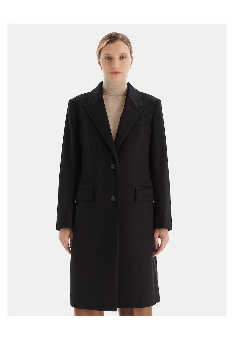 BOSS Palton dama negru - lana