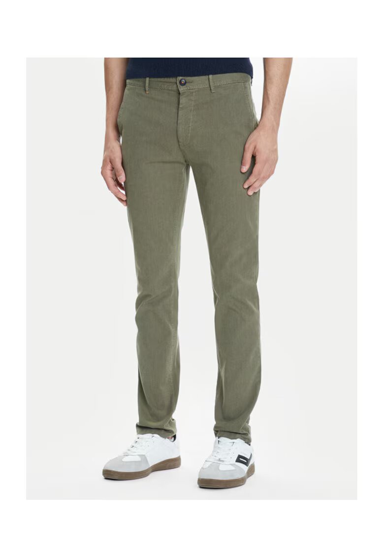 BOSS Pantaloni barbati chinos - verde - bumbac