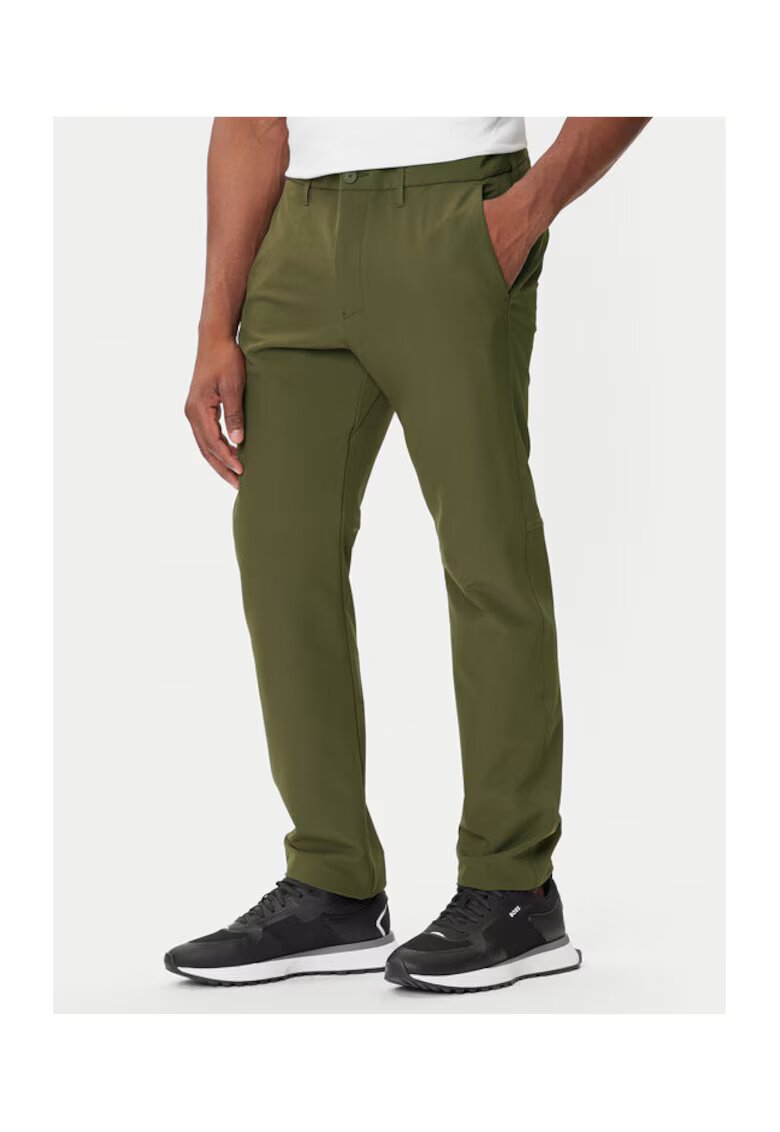 BOSS Pantaloni barbati verde - stofa -