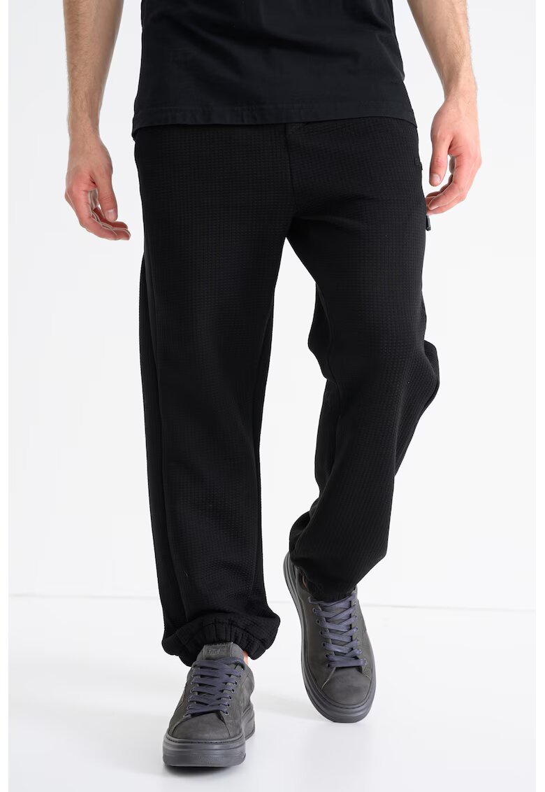 BOSS Pantaloni de trening cu aspect texturat League Hurley - Negru