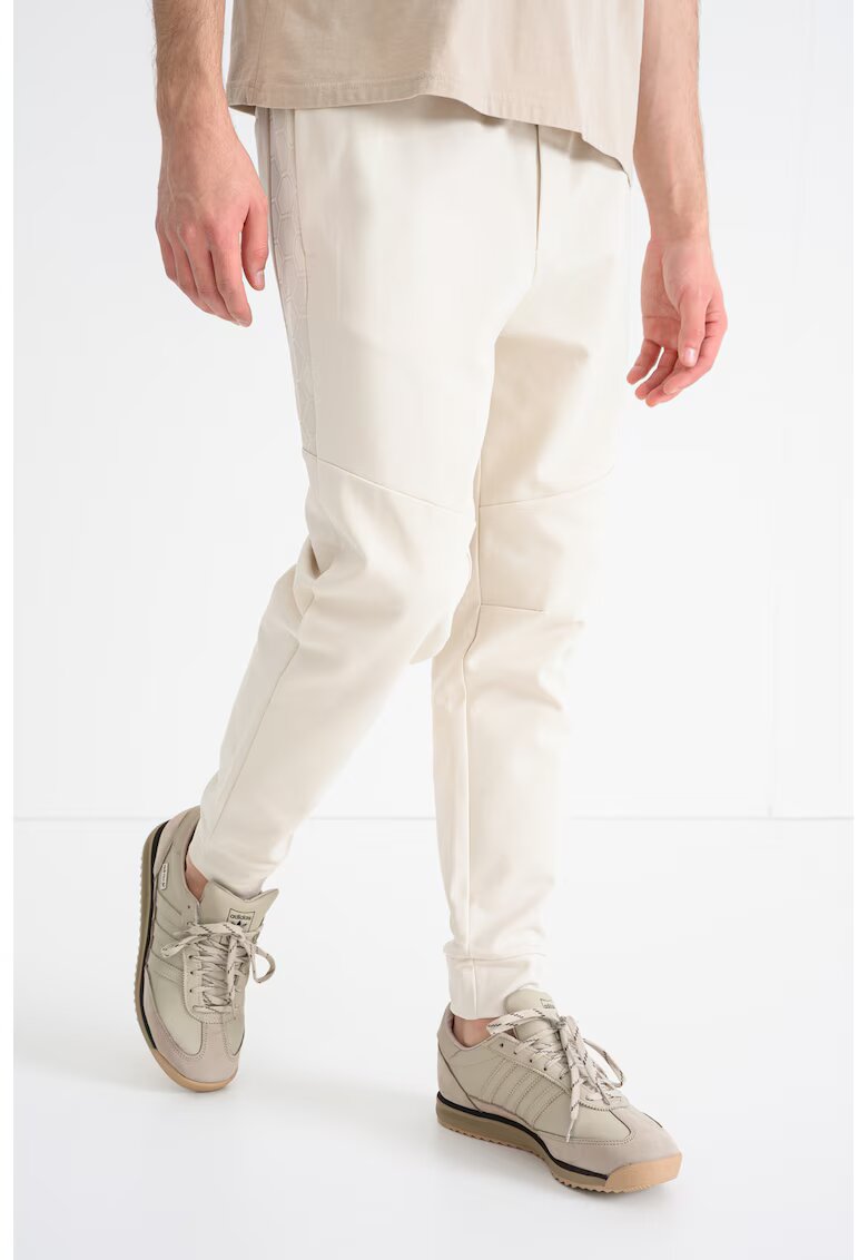 BOSS Pantaloni de trening cu model uni si snur de ajustare - Alb murdar