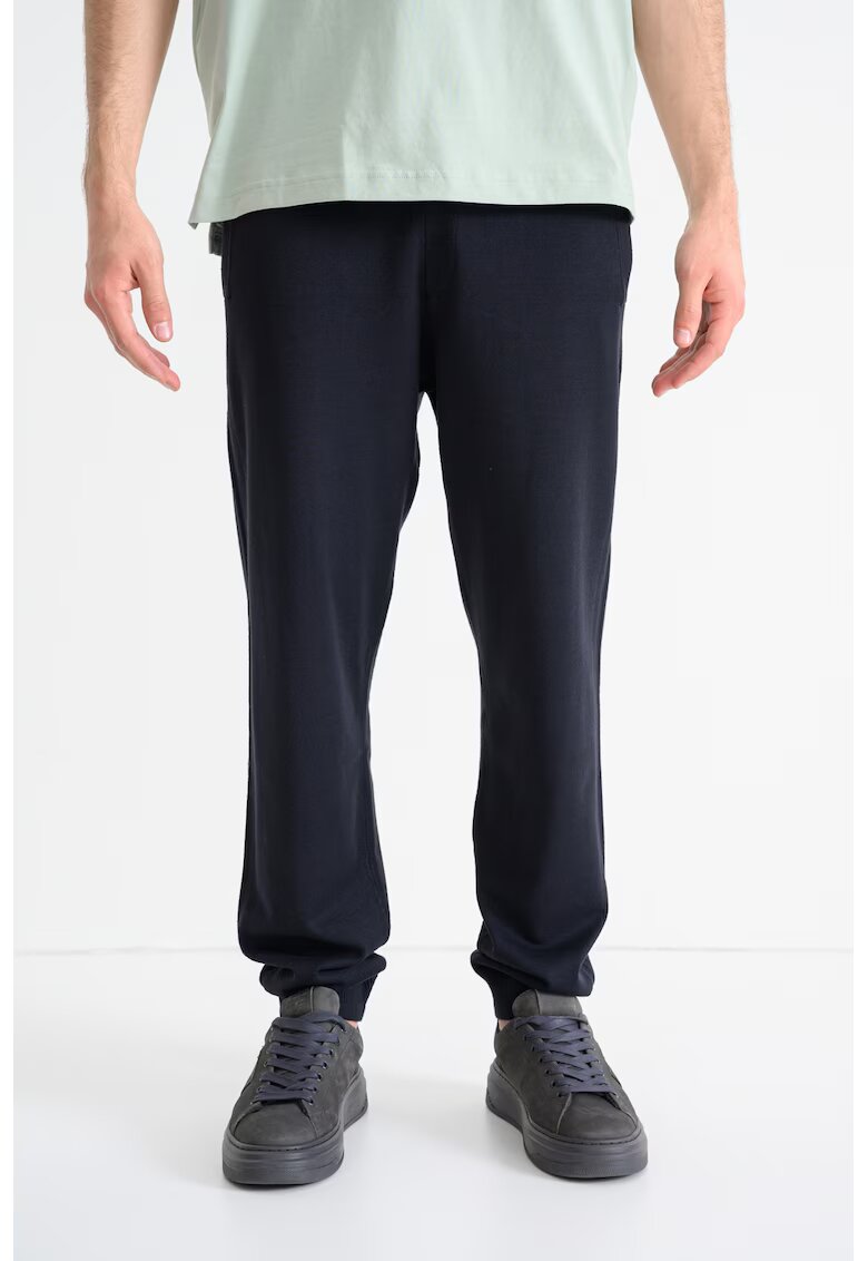 BOSS Pantaloni de trening cu snur in talie - Negru stins