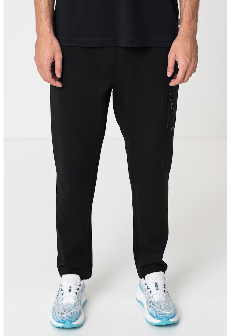 BOSS Pantaloni de trening din amestec de modal cu croiala conica Urban Tech - Negru