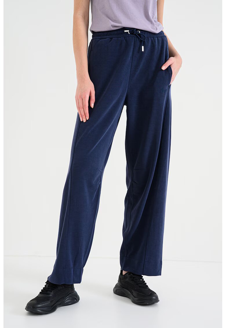 BOSS Pantaloni drepti din amestec de modal - Albastru ultramarin