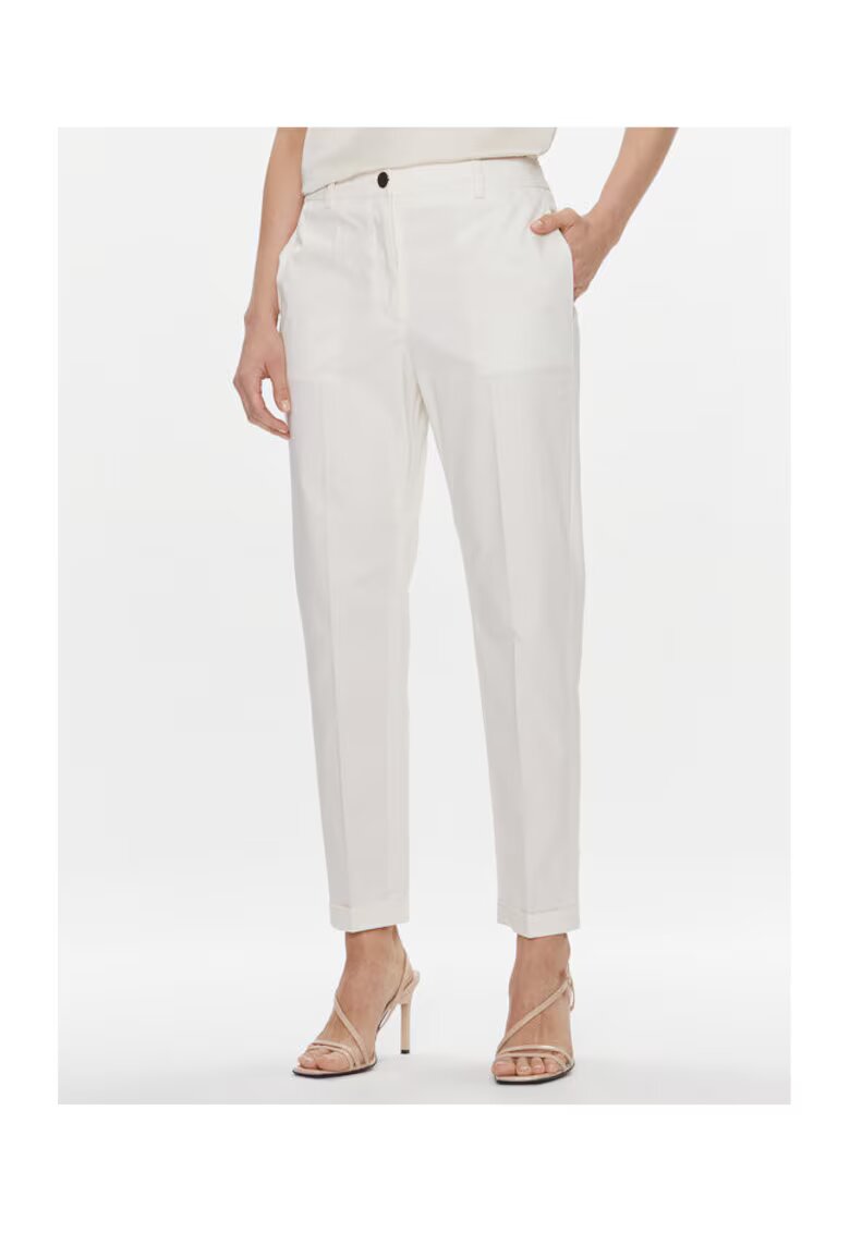 BOSS Pantaloni eleganti pentru dama bej - stofa