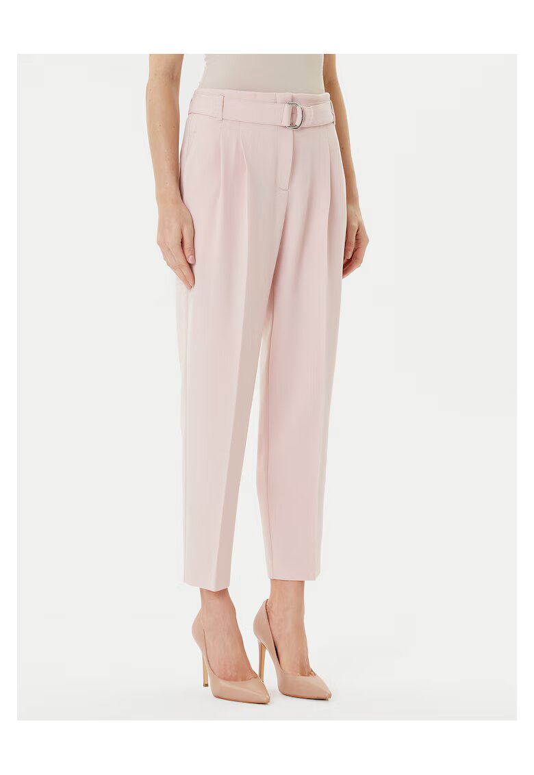 BOSS Pantaloni eleganti pentru dama - roz - stofa