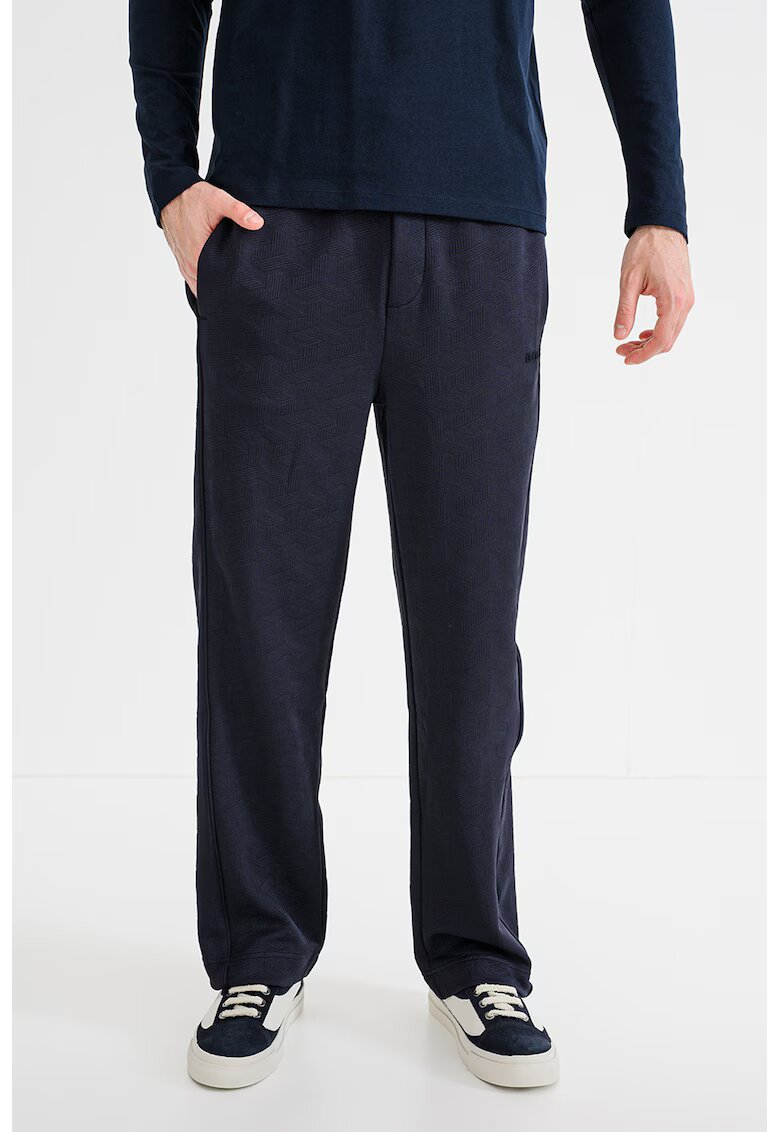 BOSS Pantaloni relaxed-fit cu talie elastica - Bleumarin