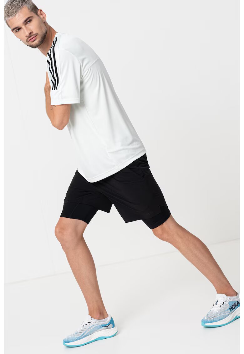 BOSS Pantaloni scurti 2in1 cu banda elastica in talie - Negru