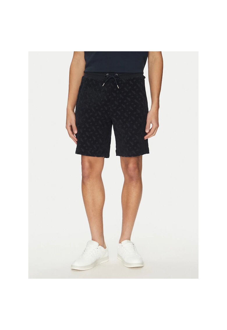 BOSS Pantaloni sport barbati bleumarin cu print