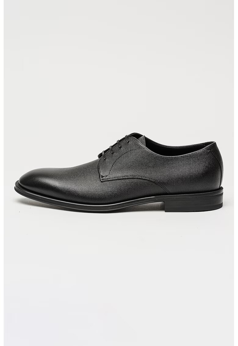 BOSS Pantofi Derby de piele Derek - Negru