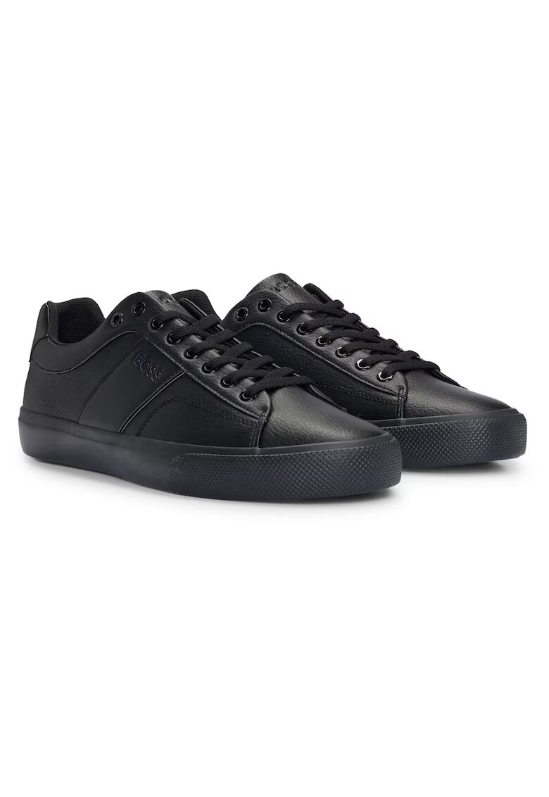BOSS Pantofi loafer de piele ecologica cu aspect texturat Aiden Tenn - Negru
