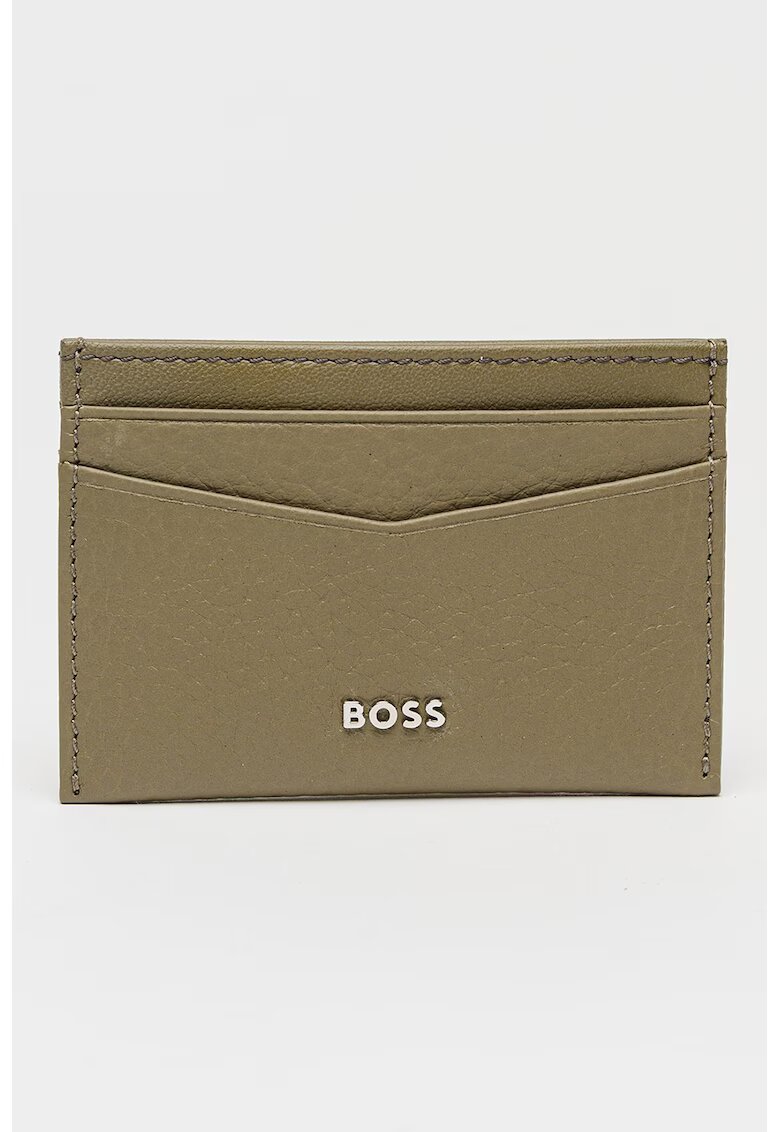 BOSS Portcart de piele - Kaki