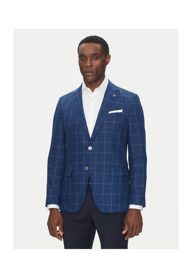 BOSS Sacou barbat cu model - albastru