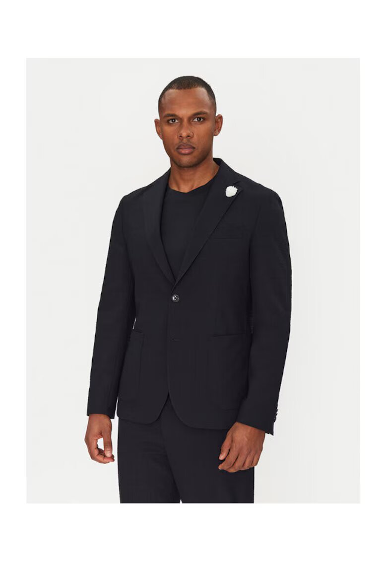 BOSS Sacou barbat slim-fit - bleumarin