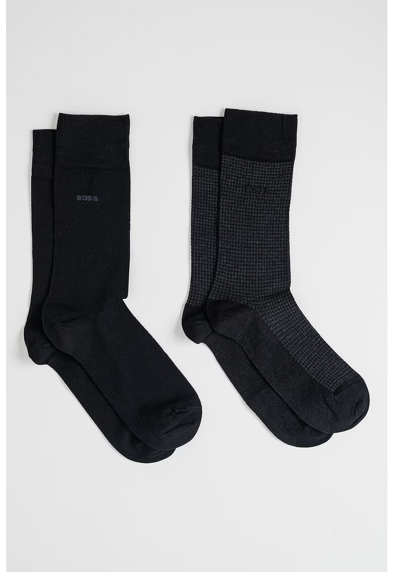 BOSS Set de sosete lungi - 2 perechi - Gri antracit