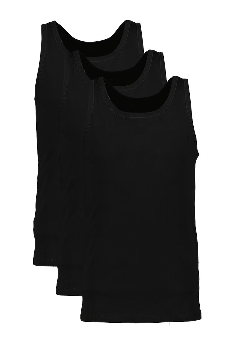 BOSS Set de topuri din bumbac - 3 piese - Negru