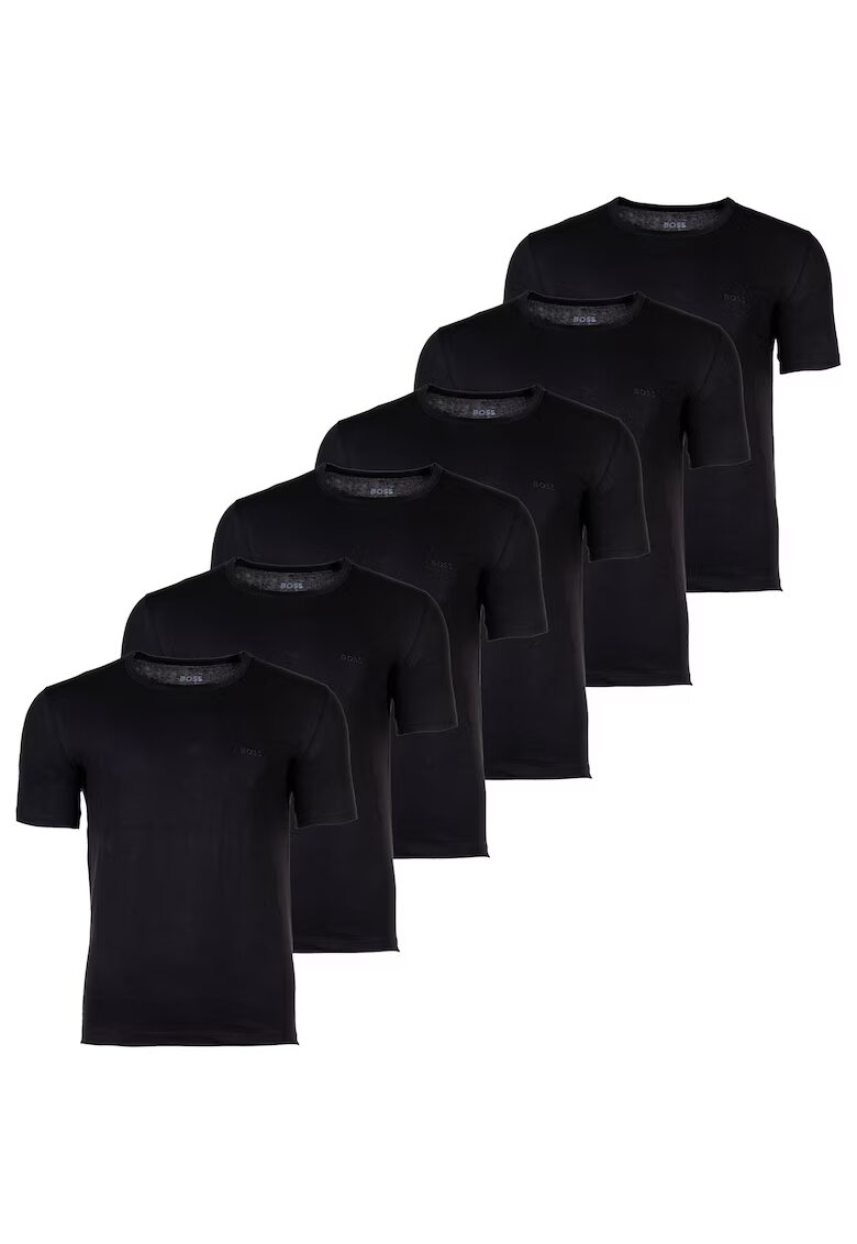 BOSS Set de tricouri cu decolteu rotund - 6 piese - Negru