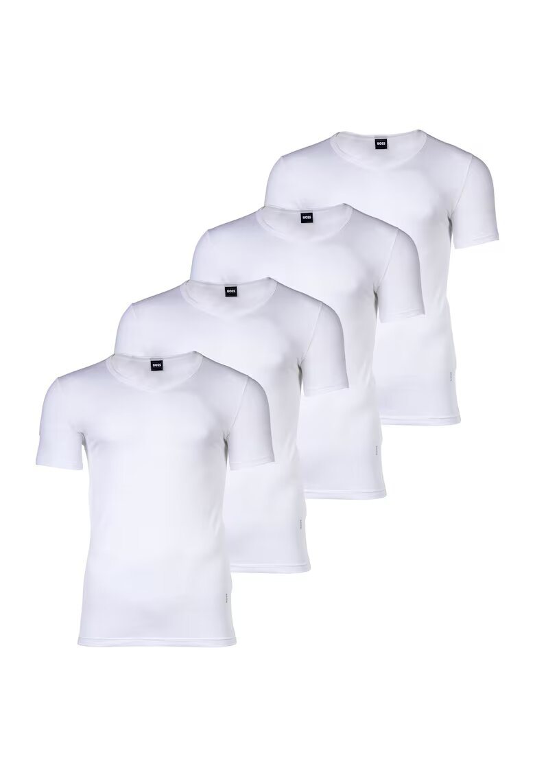 BOSS Set de tricouri slim fit de casa - 4 piese - Alb