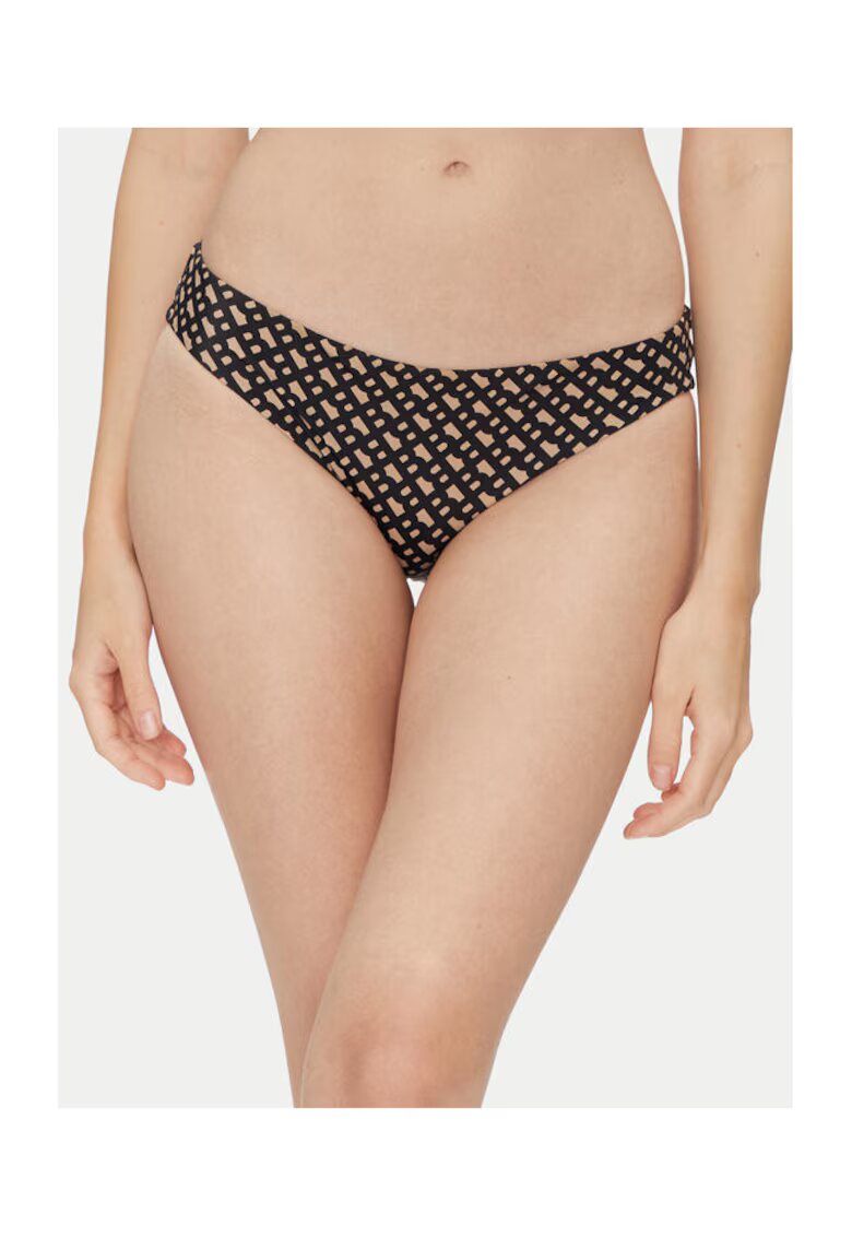 BOSS Slip de baie dama negru/maro - material elastic