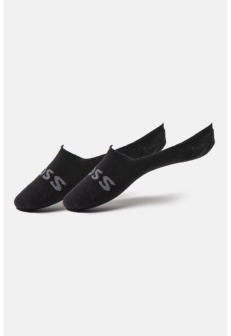 BOSS Sosete scurte cu imprimeu logo - Negru