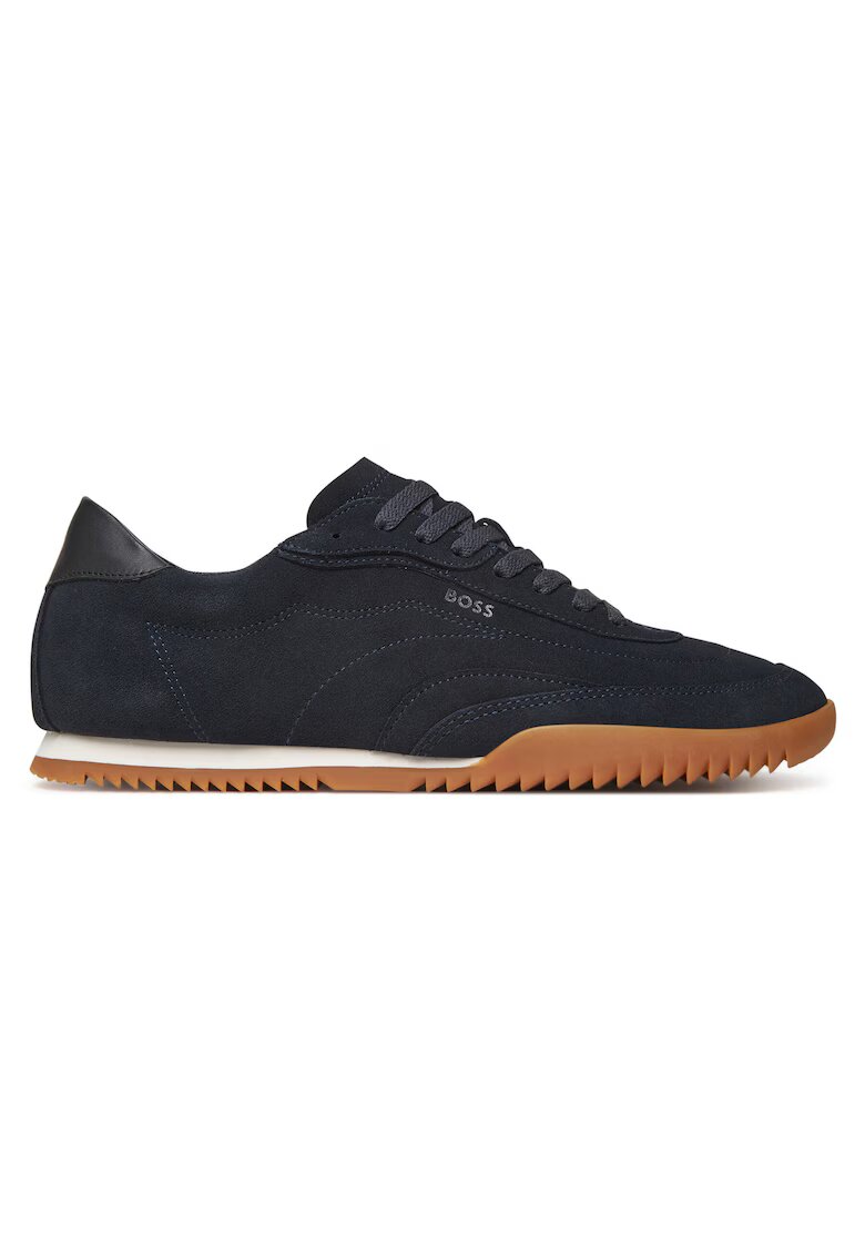 BOSS Tenisi barbati Dark Blue 401 - piele naturala - negru