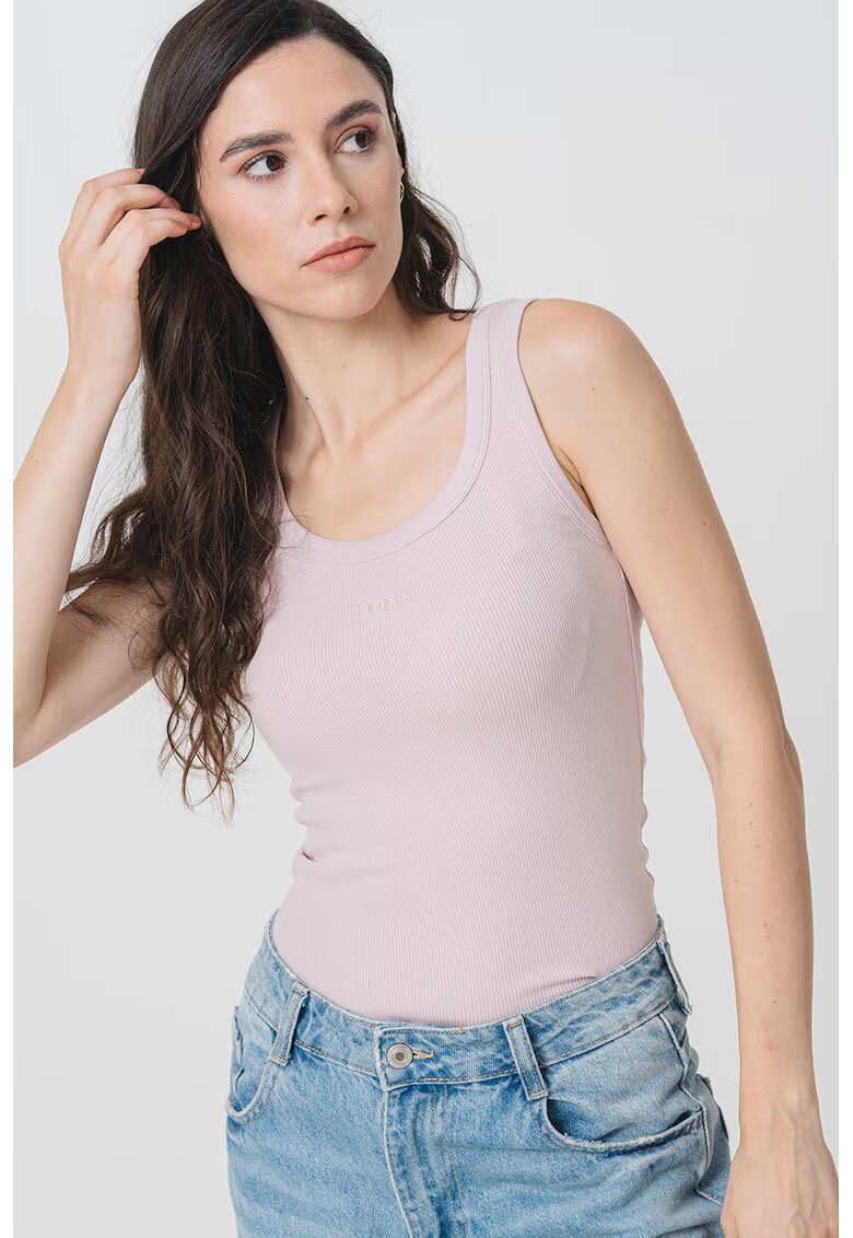 BOSS Top slim-fit striat Ematite