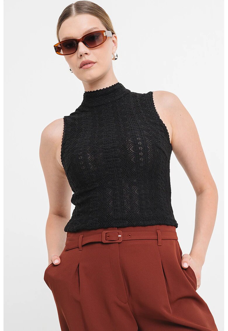 BOSS Top slim-fit texturat Iveylor - Negru