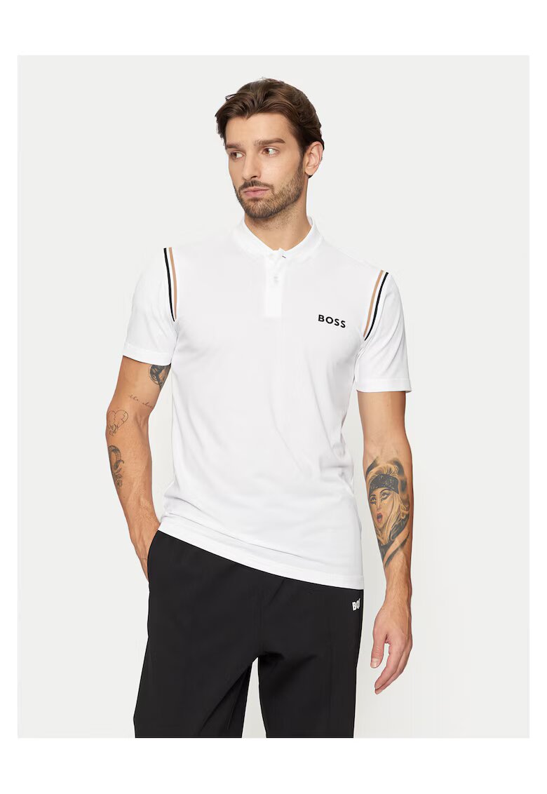 BOSS Tricou barbat alb - bumbac -