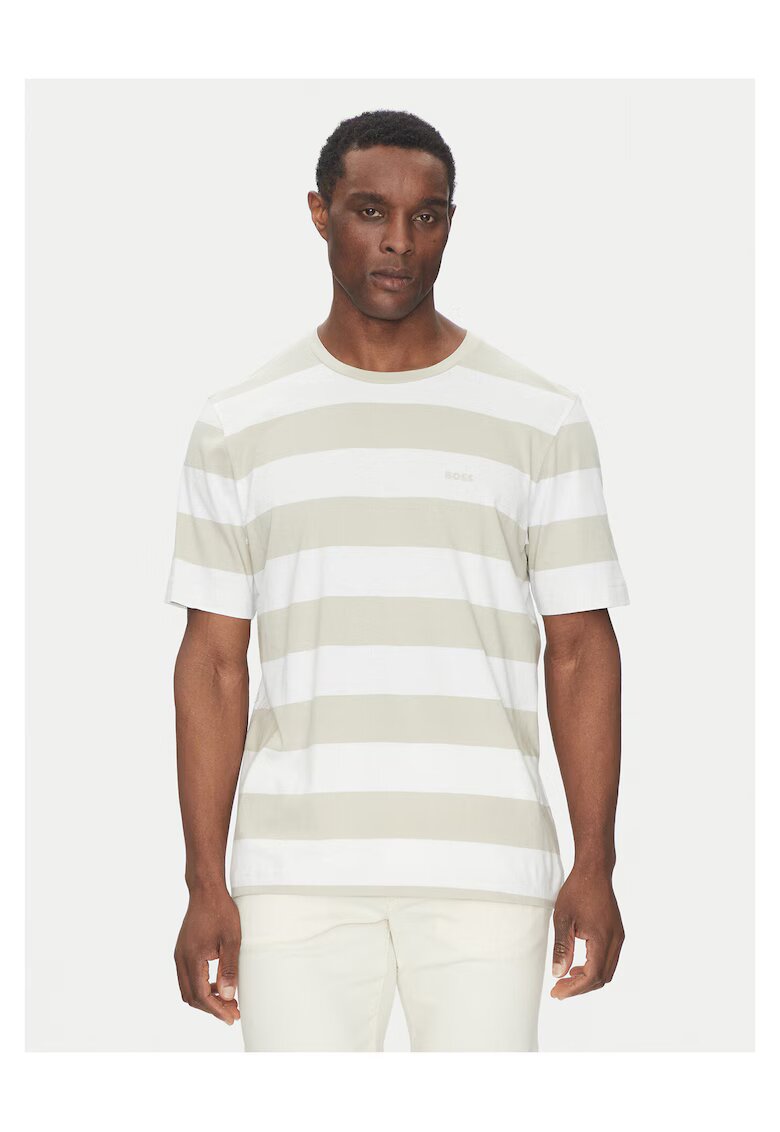 BOSS Tricou barbat bej - bumbac -