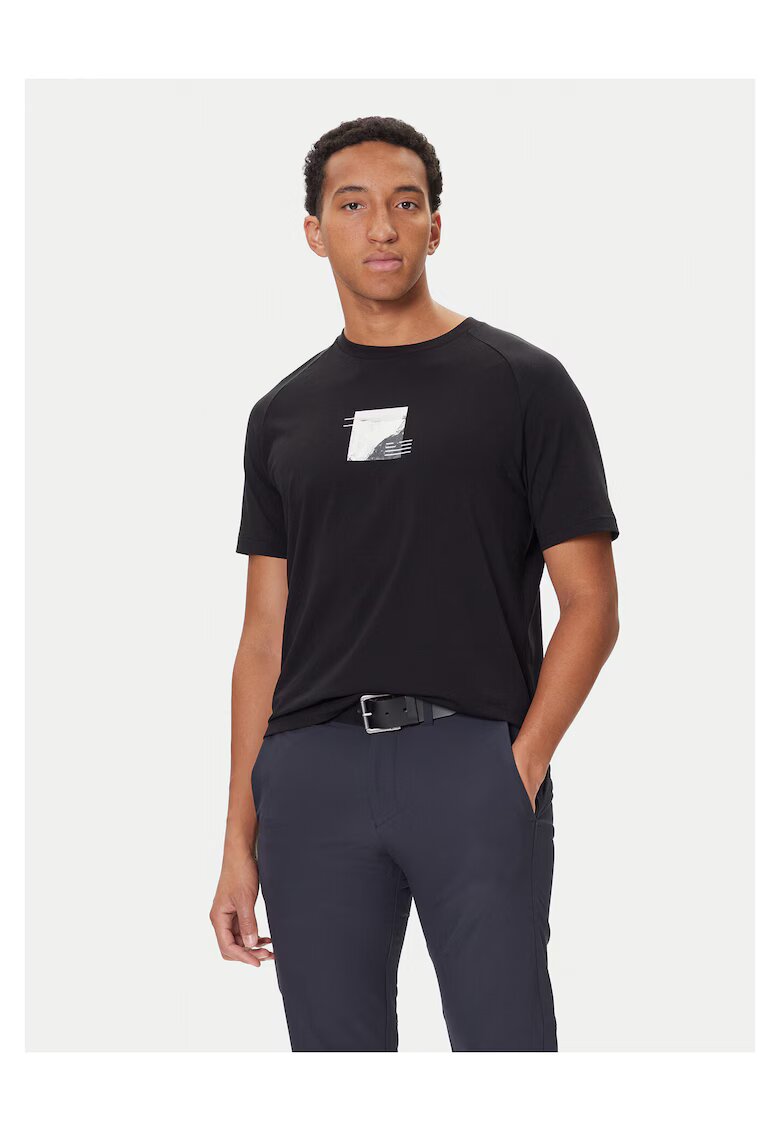 BOSS Tricou barbat negru - bumbac - cu imprimeu