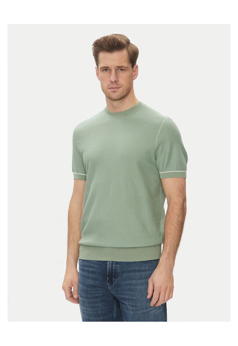 BOSS Tricou barbat - verde - bumbac