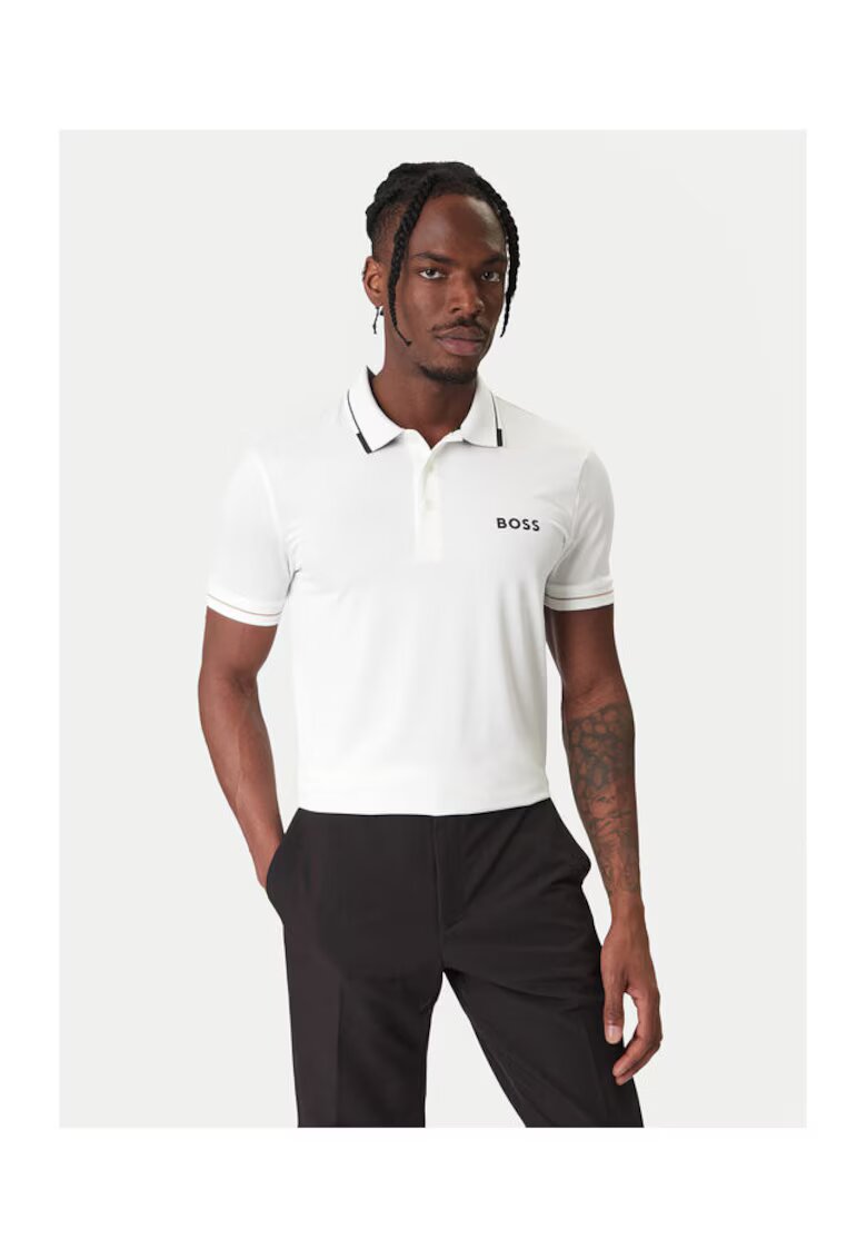 BOSS Tricou barbati alb - bumbac 100 %