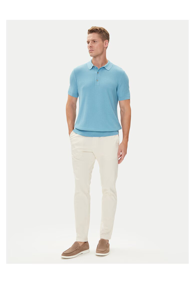 BOSS Tricou barbati albastru deschis - din bumbac