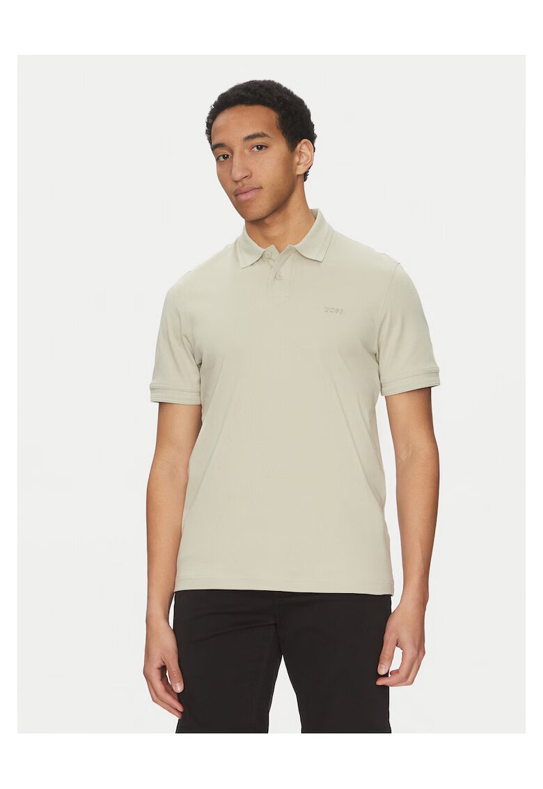BOSS Tricou barbati - bej - bumbac