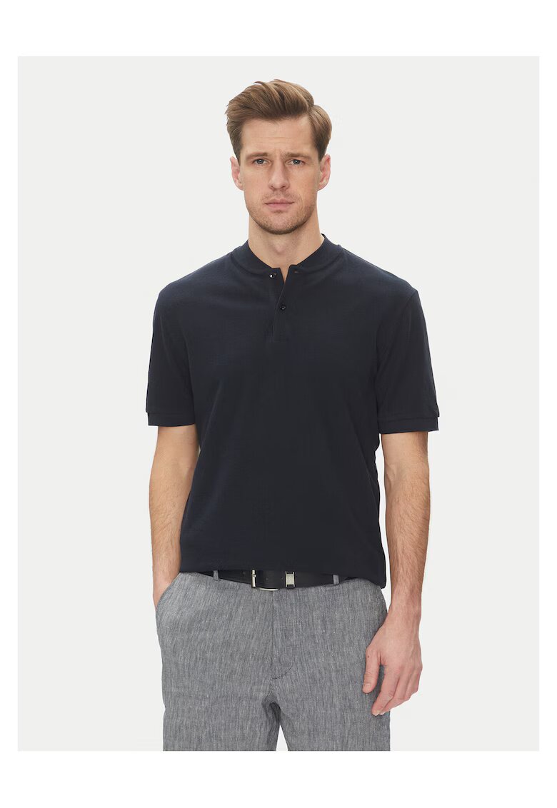 BOSS Tricou barbati bleumarin - din bumbac