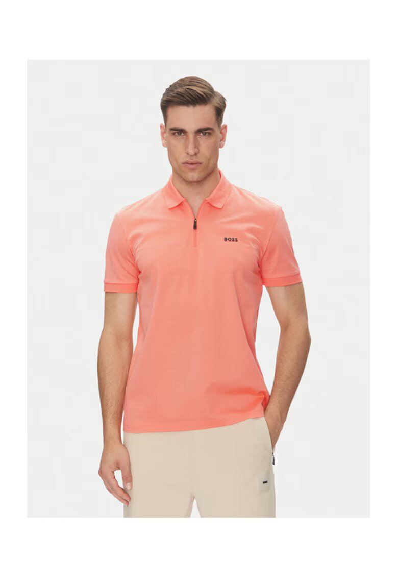BOSS Tricou barbati portocaliu - bumbac
