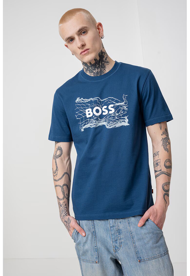 BOSS Tricou cu logo - Albastru