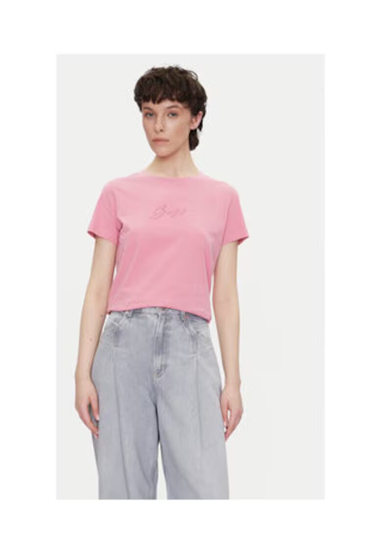 BOSS Tricou dama - Bumbac - Roz