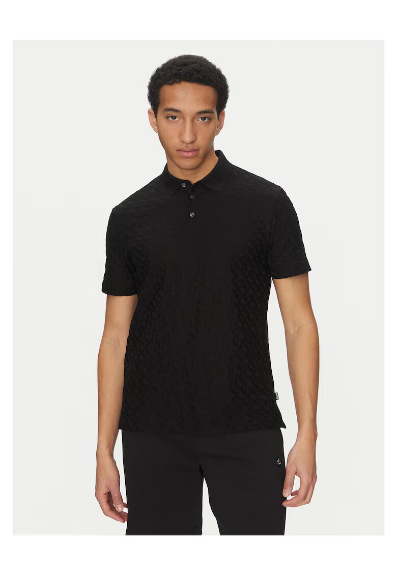 BOSS Tricou model polo barbati negru - 100% bumbac