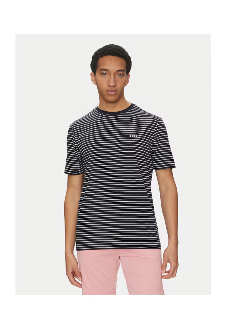 BOSS Tricou pentru barbati - bumbac - Alb/Negru