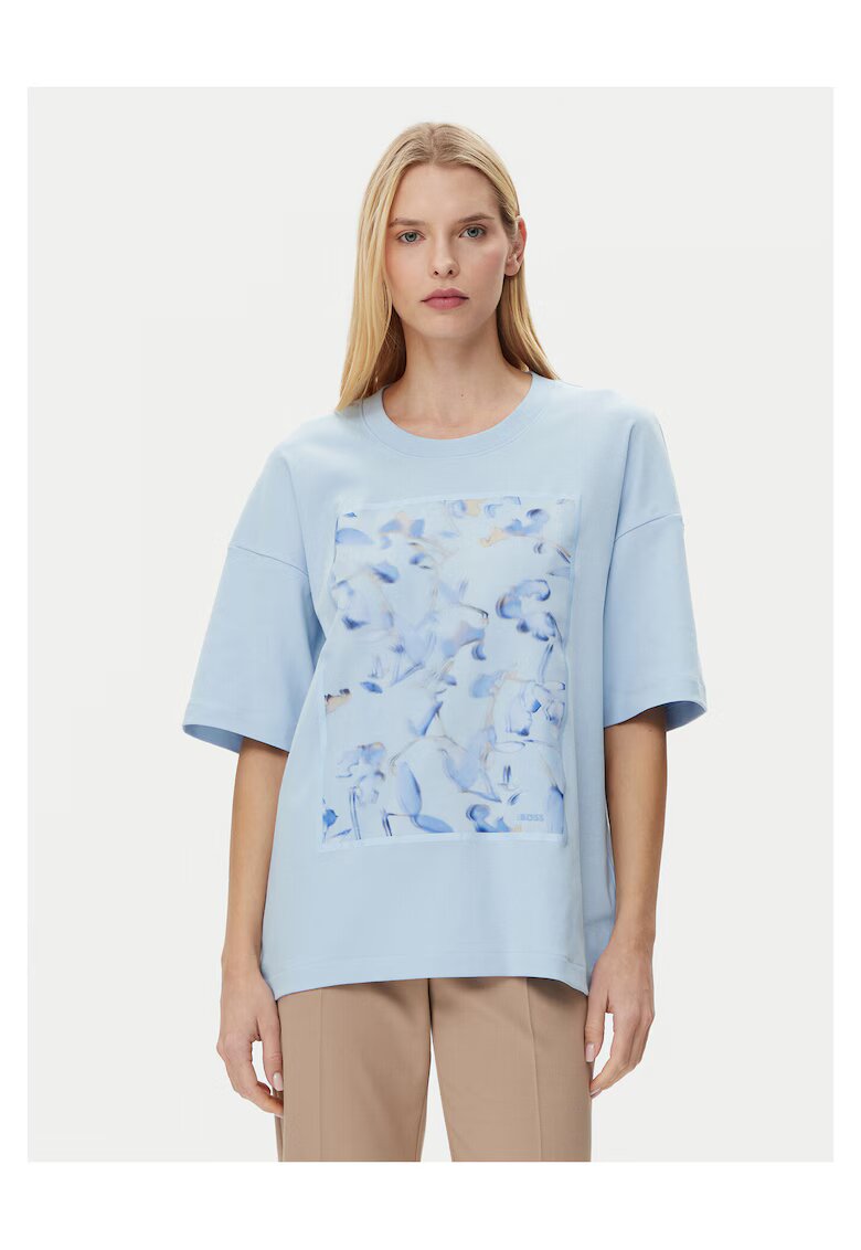 BOSS Tricou pentru dama - Albastru deschis