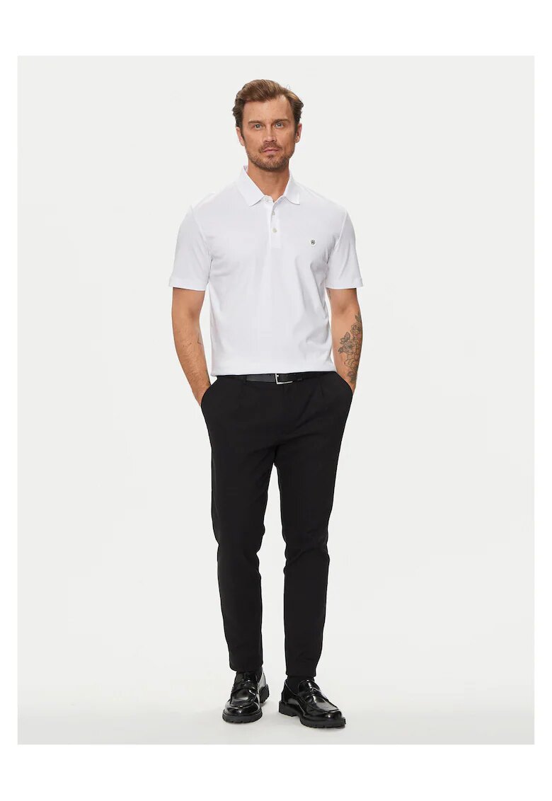 BOSS Tricou polo barbati alb - bumbac -