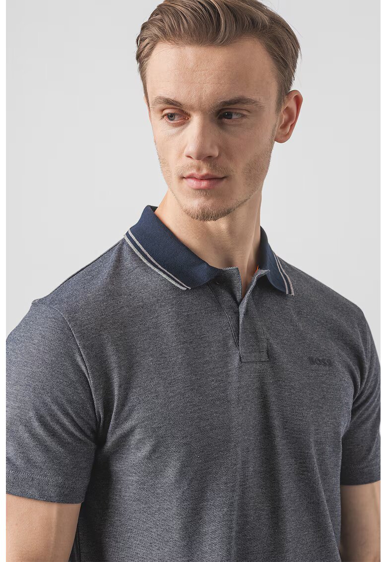 BOSS Tricou polo relaxed fit Peoxford - Gri/Bleumarin
