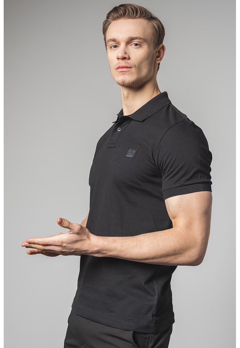 BOSS Tricou polo slim fit Passenger - Negru