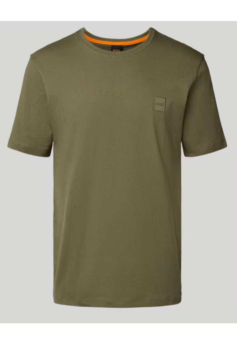 BOSS Tricou simplu din bumbac - Verde masliniu