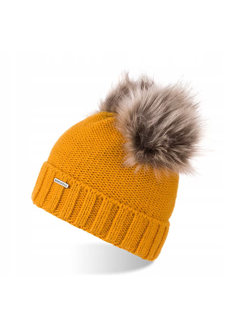 Broedrene Caciula pentru iarna dama - Brodrene - Lana - 55-58 cm - Galben
